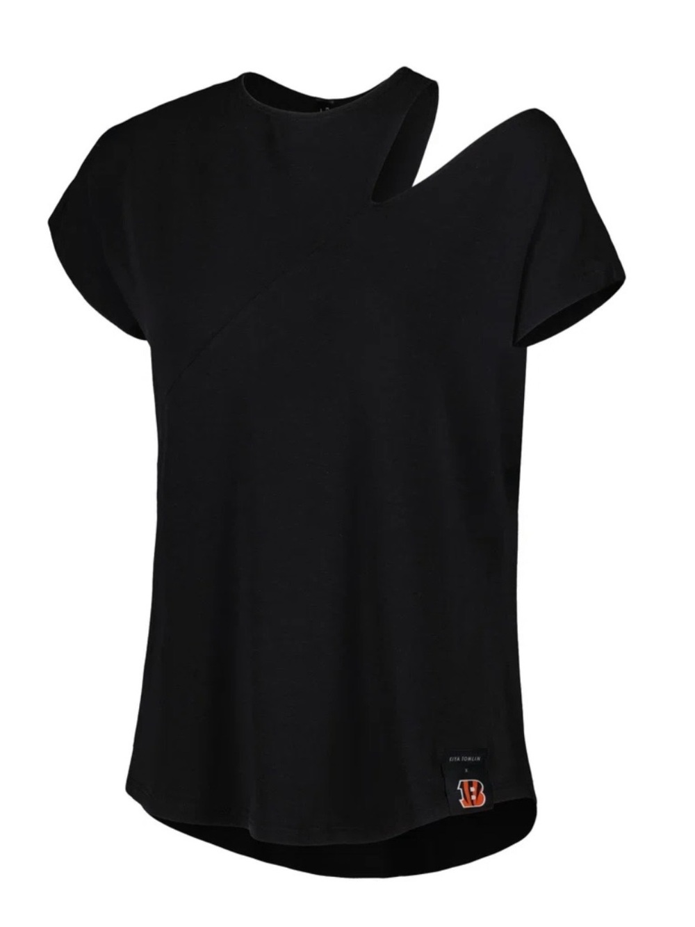 Cincinnati Bengals KIYA TOMLIN Women's Cut Out Tri-Blend Shirt NWT Size Large